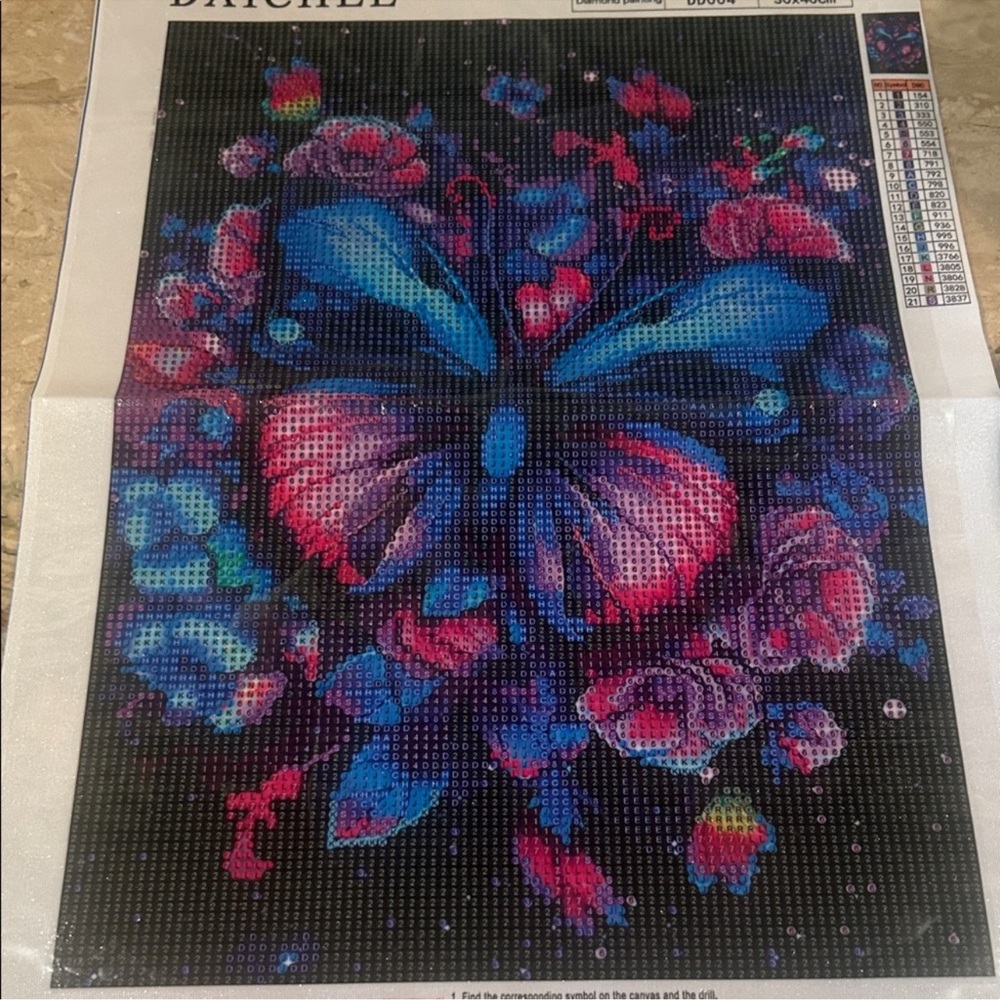 NWT Vibrant Neon Butterfly Diamond Art Canvas